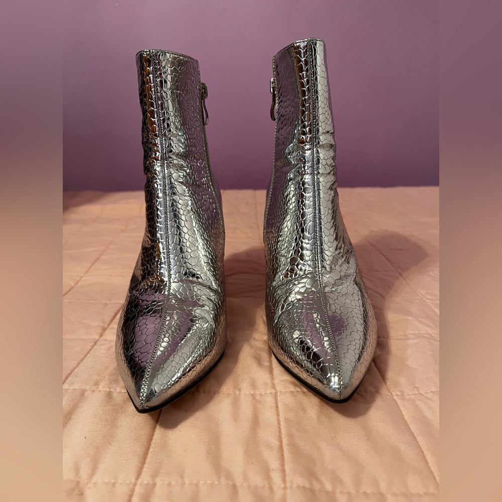 Source Unknown Metallic Ankle Booties - image 1